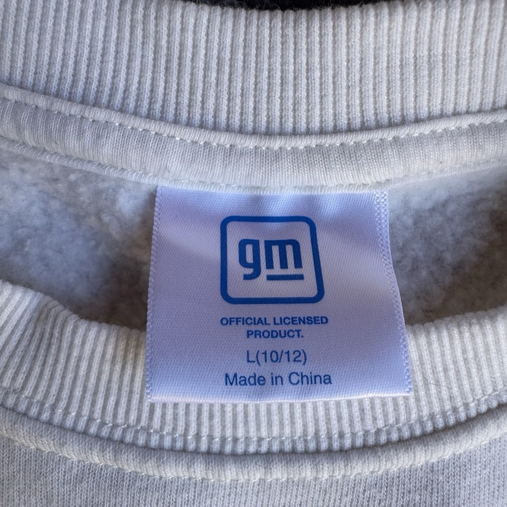 GM Official Corvette Crew Neck White Sweater L‎ Fleece - Picture 4 of 6